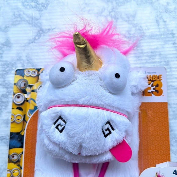 NIB Despicable Me 3 Fluffy Unicorn Size 4-6 Zip Up Hooded Costume Top with head - Picture 2 of 7